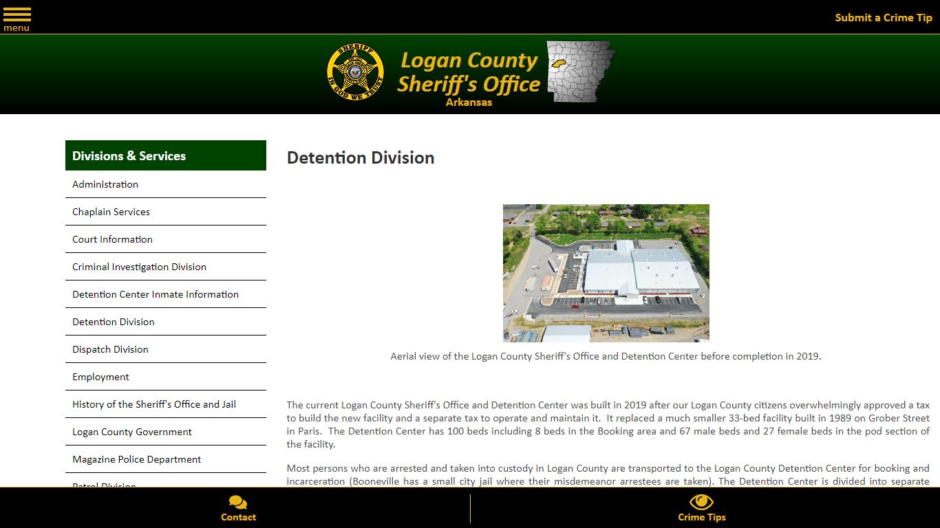 Detention Division | Logan County Sheriff's Office, Arkansas